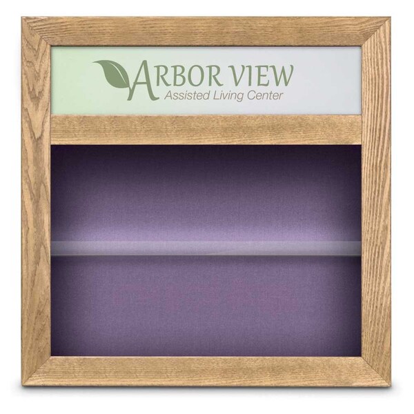 Outdoor Enclosed Combo Board, 42"x32", Bronze Frame/Black Porc & Cloud